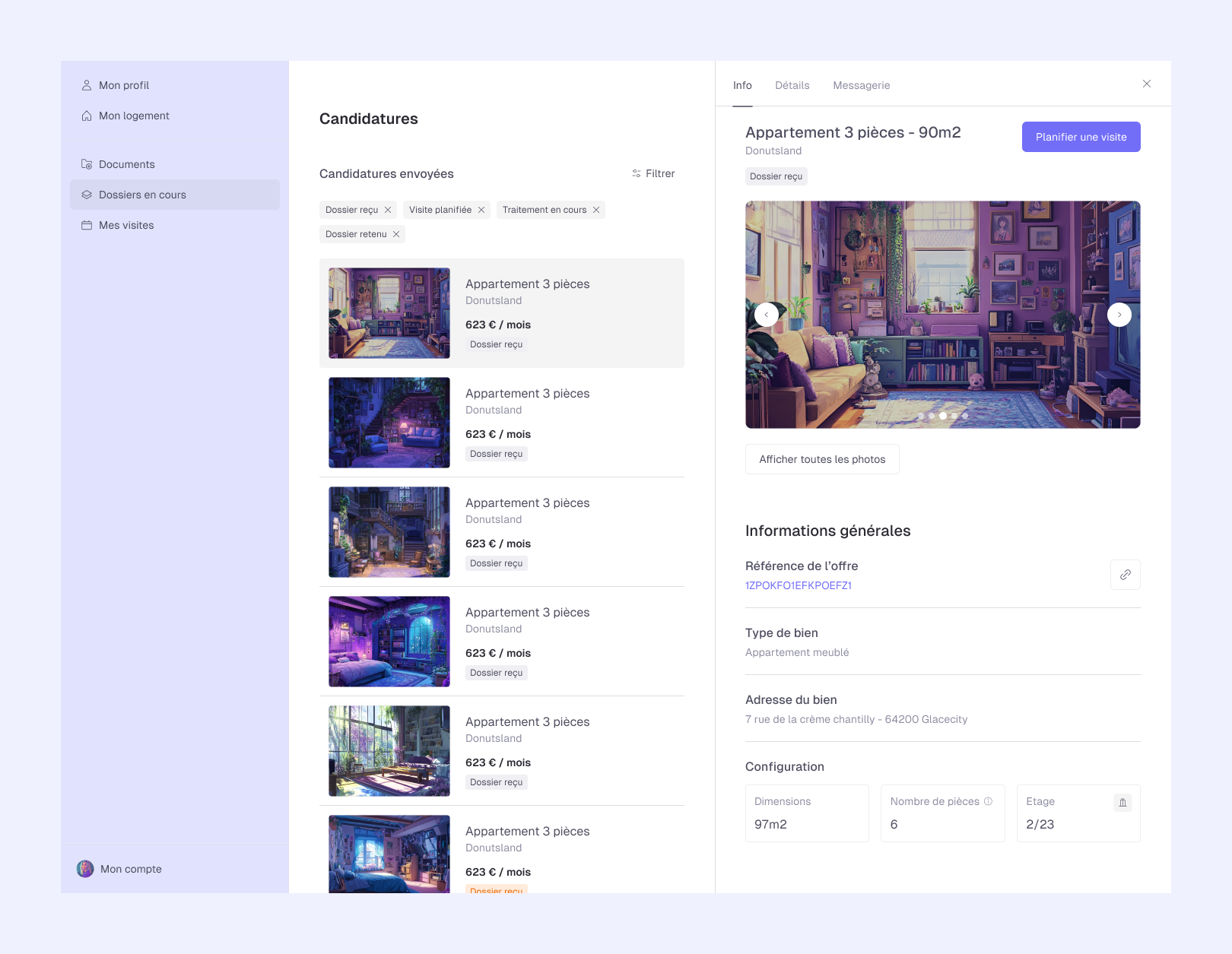 Product interface : real estate platform ui