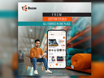 Man Mobile Ads design ads design graphic design mobile social media texbazar textile