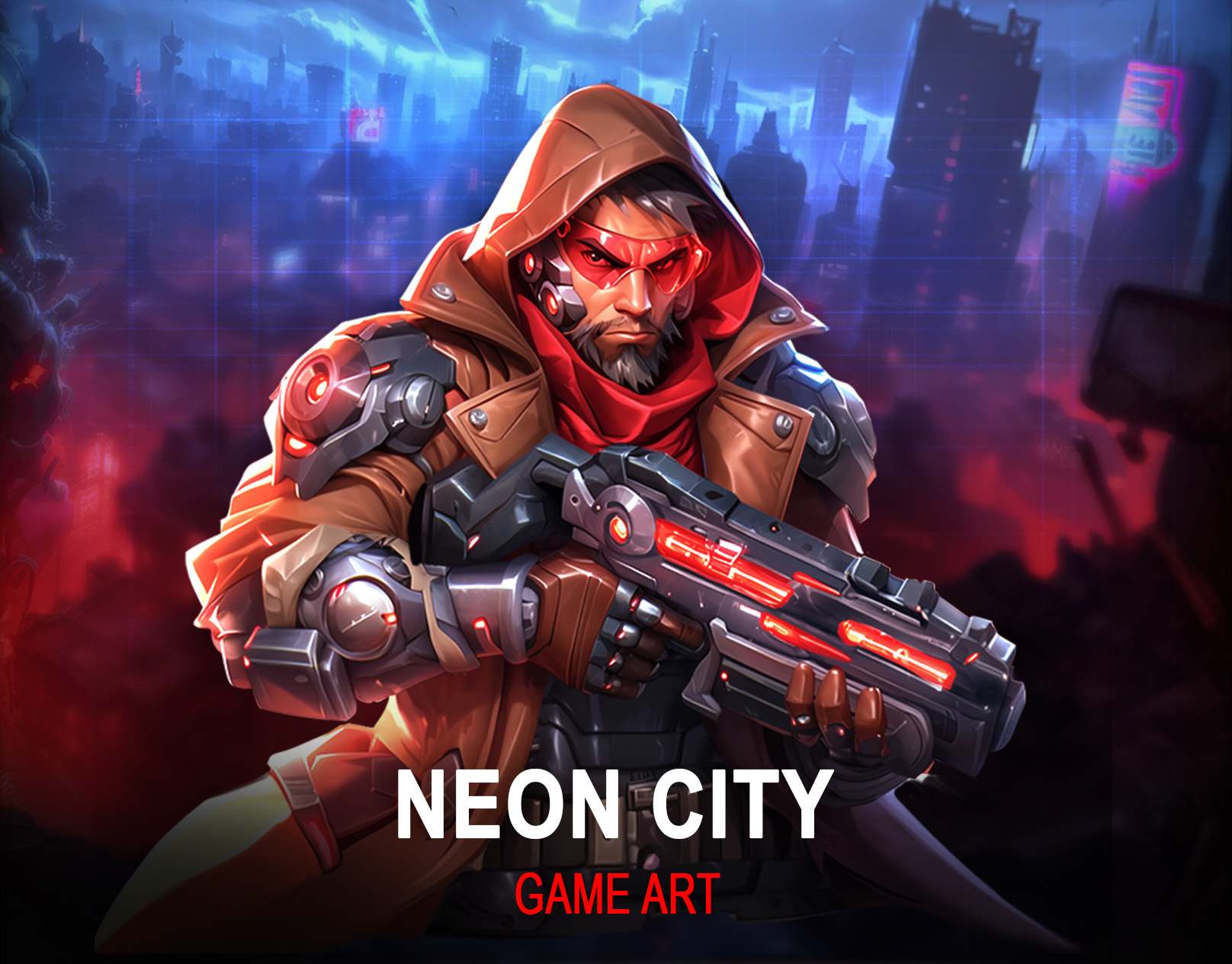 Neon City - Cyberpunk Slot Art Theme by Gamix Labs 2d artwork game art game art outsourcing game characters game development gamix labs illustration neon city game neon city slot slot slot art slot art services slot machine slot machine services slot services
