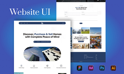 Real Estate Website Ui app creativedesign designportfolio figmadesign landingpage moderndesign propertywebsite realestatedesign ui uiux websiteui