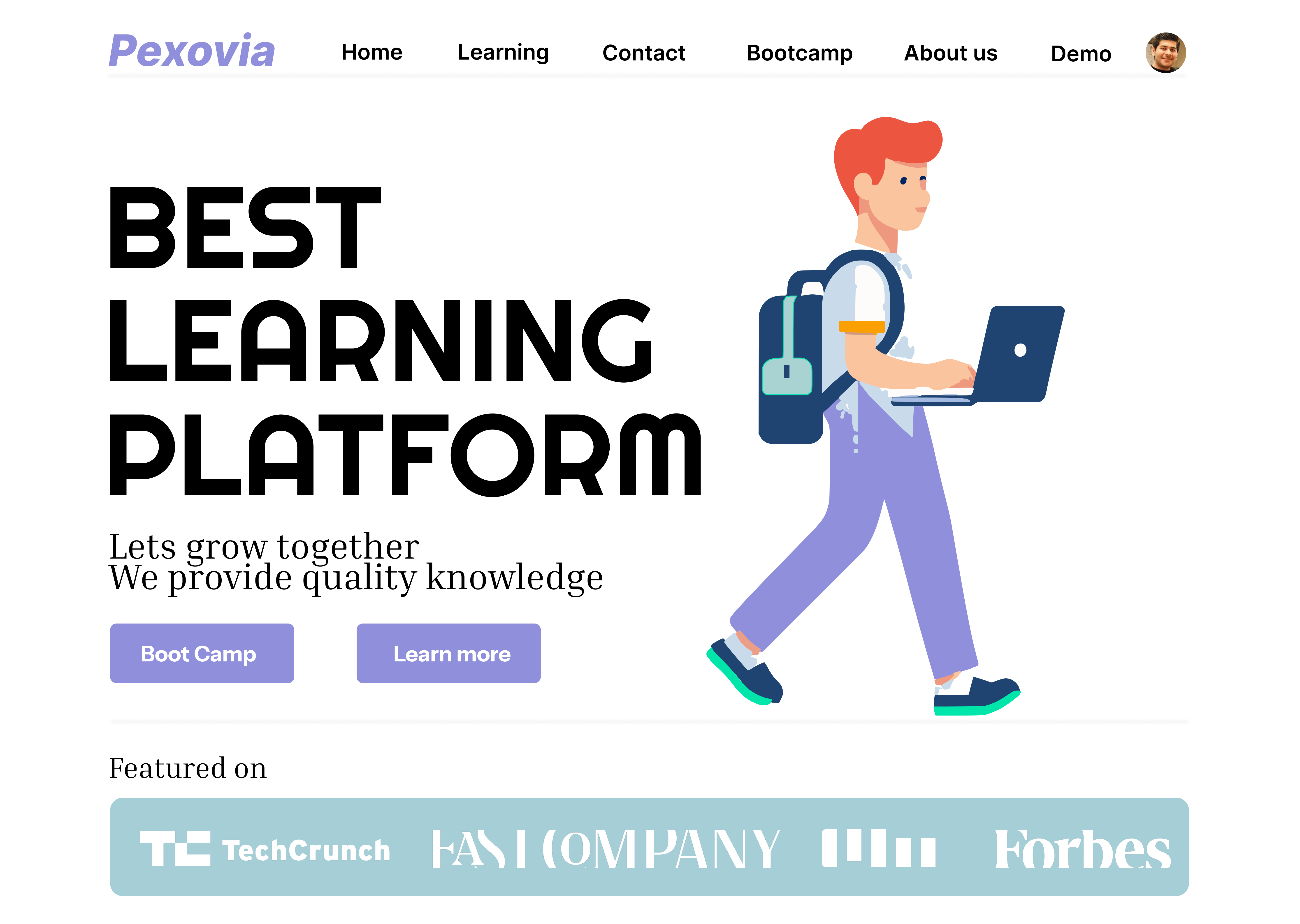 Example of Pexovia Premium Tech Bootcamp Website