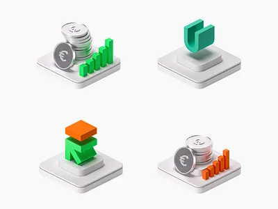 3D illustration for financial product in brandbook 3d branding design finance graphic design illustration ui