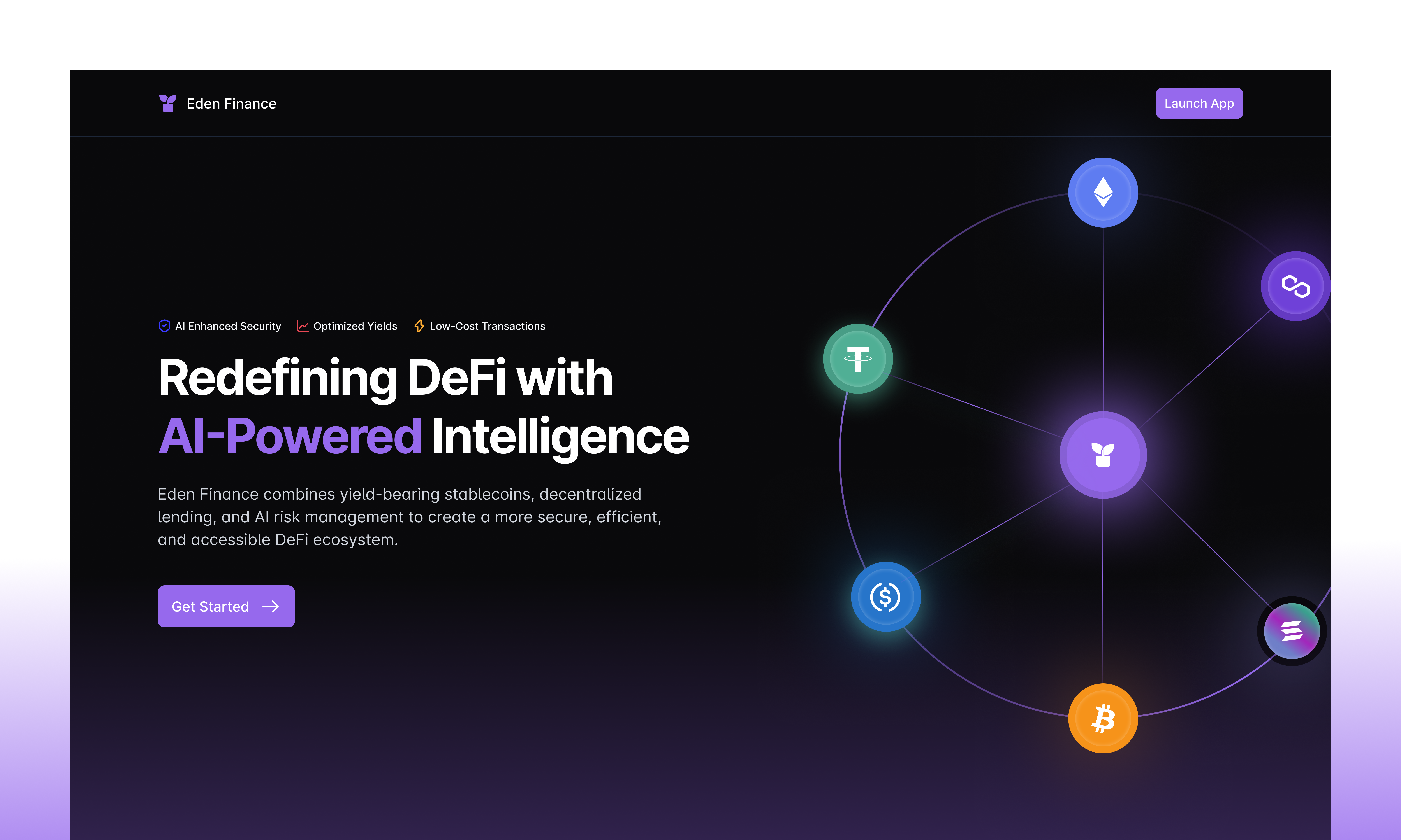Eden Finance - Landing page (defi) defi eden finance landing page web web3