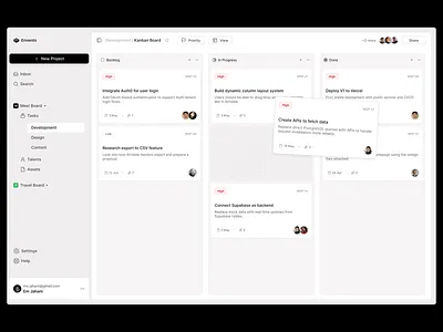 Dashboard - Kanban Board app board dashboard design idea inspiration kanban minimal motion graphics project management saas task task management ui ux
