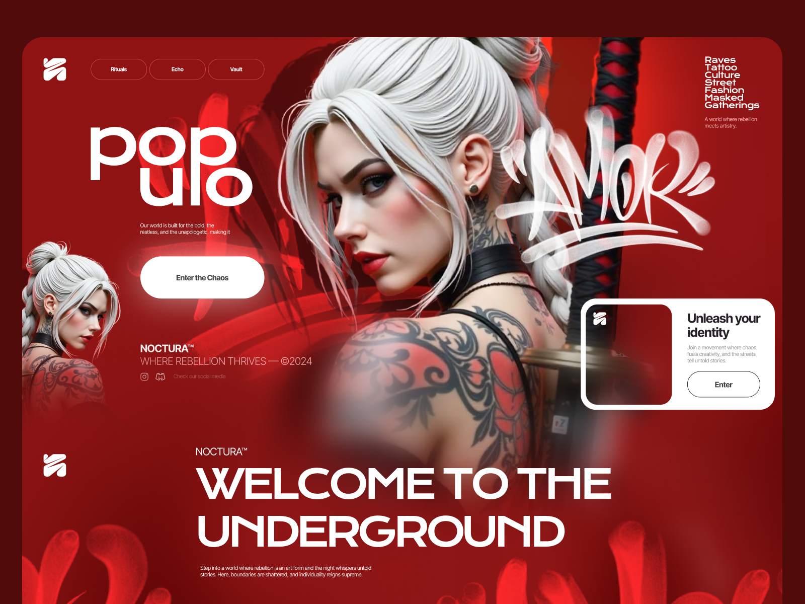 NOCTURA™ WEB creative creativedesign crypto landing nft ui web3 webdesign website wow