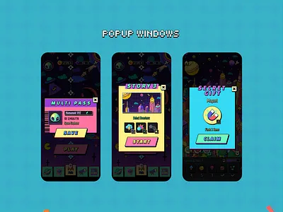 Popup Windows booster button design game game ui hidden object icon illustration item mobile game popup profile ui ui ux