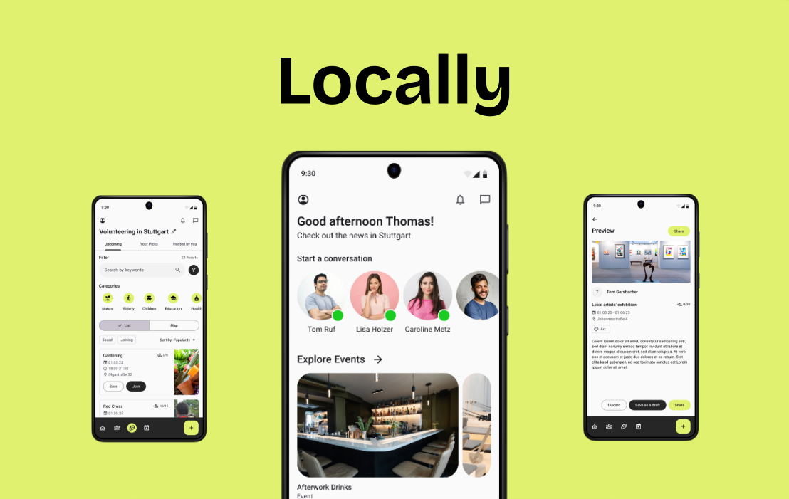 Event App android event app figma material design social media ui ux volunteering app