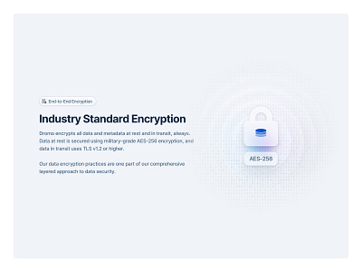 End-to-End Encryption Section data design encryption importer light lock marketing section ui web
