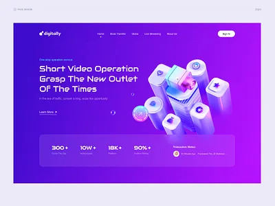 Multimedia Web banner illustration ui ux web design