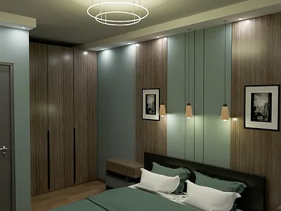 Green Room 1 (Night time) 3d graphic design