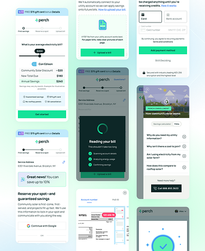Perch Enrollment clean energy design enrollment iteration machine learning mvp ocr overhaul product saas ui user journey user testing ux way finding