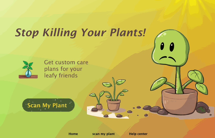 Landing page 3d animation branding landing page logo plants ui