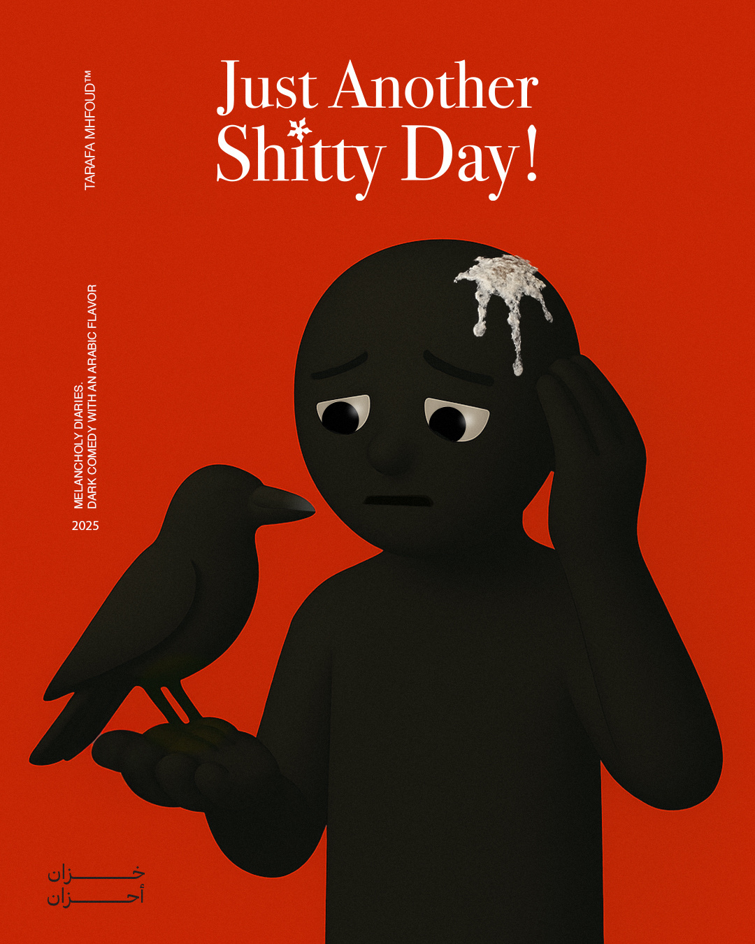 another shi**y day ! 3d 3dmodel animation bird black branding character creativedesign crow design graphic design illustration logo red sawdawy typography ui ux vector