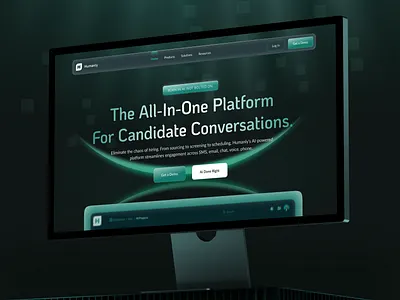 Recruitment - AI Landing Page ai ai landing page ai palatfrom ai web design ai website artificial intelligence assistant b2b clean landing page minimalist productivity recruitment simple web design website