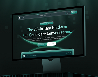 Recruitment - AI Landing Page ai ai landing page ai palatfrom ai web design ai website artificial intelligence assistant b2b clean landing page minimalist productivity recruitment simple web design website