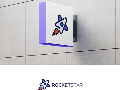 creative combination rocket star logo design cute fast logo rocket simple star