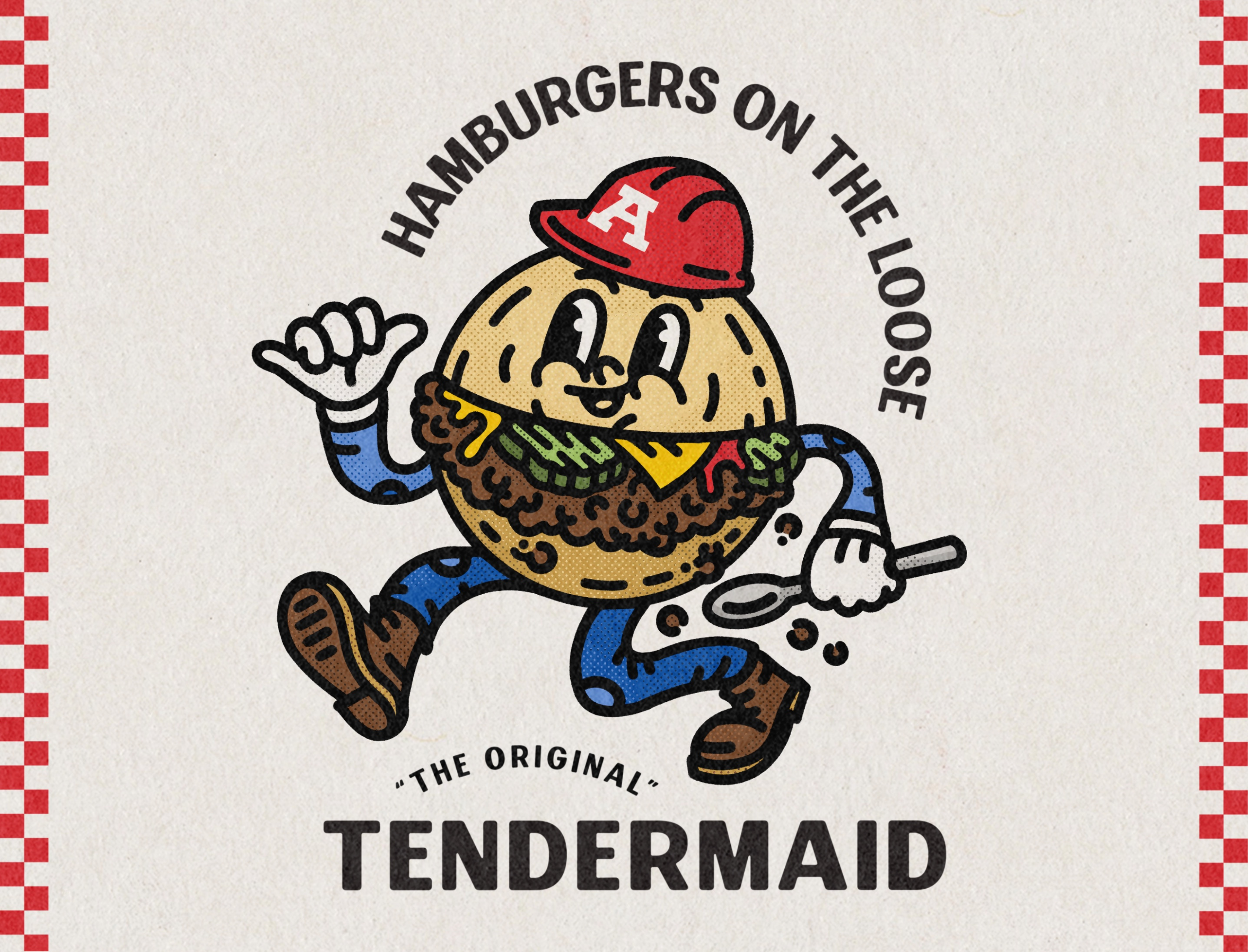 Hamburgers on the Loose! branding design illustration logo