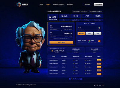 Warren Finance – Stake UI blockchain crypto dapp defi design figma staking ui design uiux