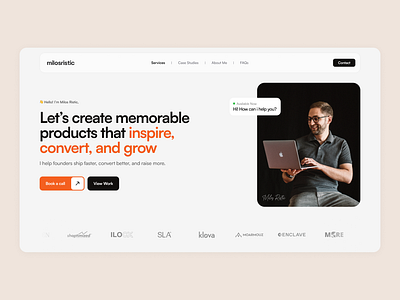 Portfolio Website - Hero section design branding clean design figma framer graphic design minimal portfolio simple ui ui design ux web design website