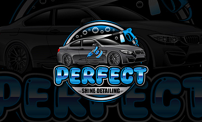 Auto Detailing Logo with BMW Car, Polisher & Foam Cannon auto detailing logo design automotive service logo black car logo blue and black logo design bold vehicle logo bubble detailing logo car buffing logo car detailing logo car wash identity cleaning tools icon logo custom detailing logo foam cannon logo luxury car illustration mobile detailing branding modern car cleaning logo polisher machine icon premium detailing business logo shine detailing brand shine logo design sleek car vector