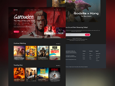 Vemos - Video Steaming Website design landing page landing page design ui ui design video streaming website design