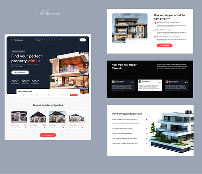 Real Estate website landing page ui