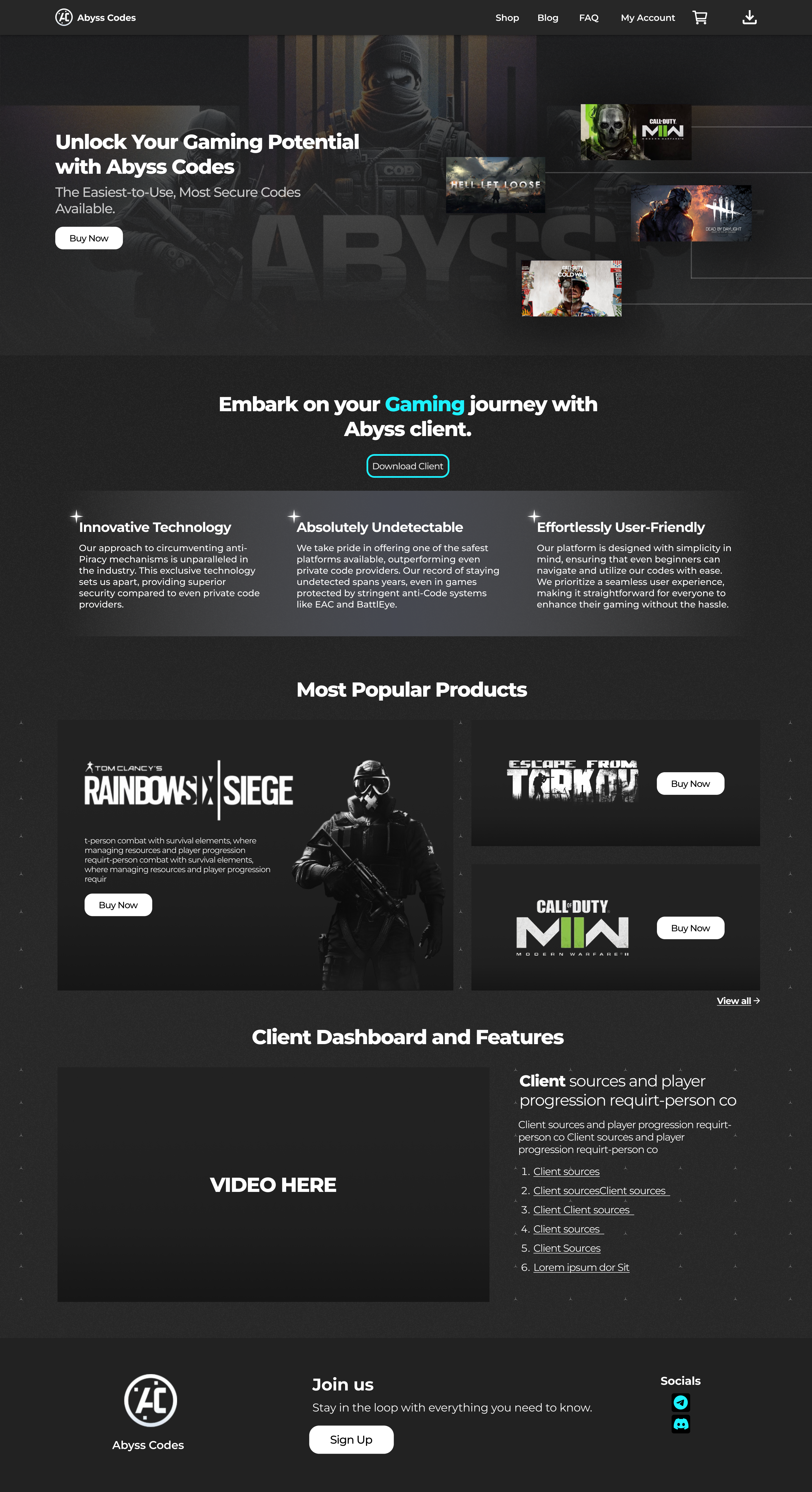 Abyss Codes Website Design design typography ui ux