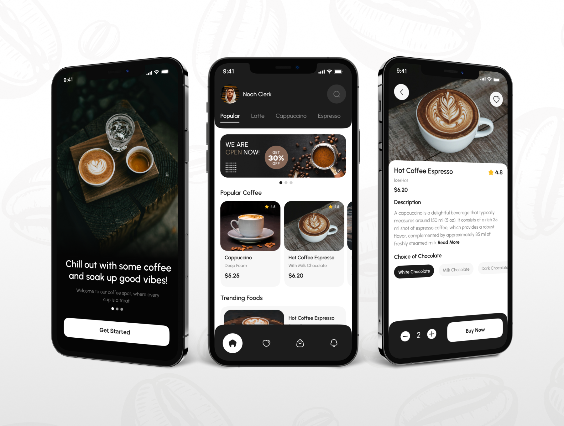 Hotcup - Coffee Shop App Design app coffee app coffee app design coffee landing page coffee shop coffee shop app coffee web design coffee website design ecommerce ecommerce app ecommerce design food app landing page ui ui design