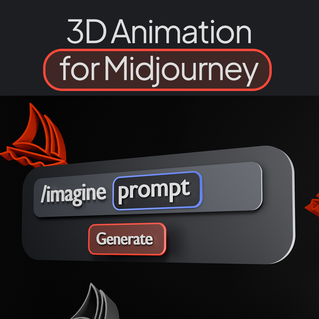 3D UI Animation for MidJourney + SFX 3d 3d animation after effects ai animation art artwork blender design midjourney motion graphics post social media ui video