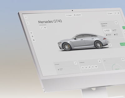 Mercedes GT43 — Clean and Modern Car Showcase UI Design automobile design car configurator car dealership website car ecommerce car rental ui car selection app car ui car website clean design dashboard ui figma design luxury car ui minimal design modern ui ui design user experience user interface ux design vehicle ui web design