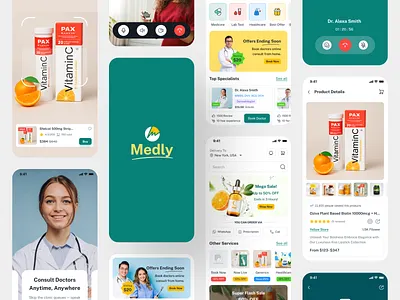 Medly – Healthcare Mobile App Figma UI Kits booking case consultation diagnosis doctor consultation app ecommerce epharmacy figma free healthcare healthcare app labtest medical mobile app pharmacy study telemedicine app template ui kits wellness