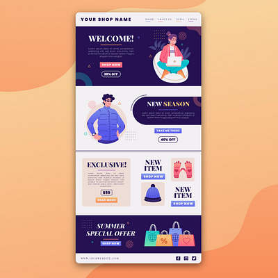 Illustrated creative ecommerce email template