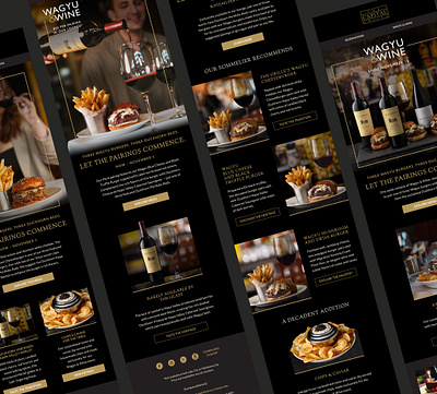 Wagyu & Wine Email Campaign email marketing food graphic design restaurant wine