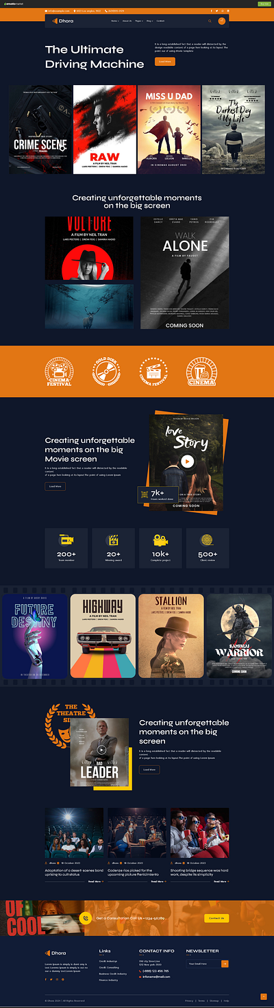 Dhora – Movie Production & Film Studio WordPress Theme creative agency film film maker film online film production film website filmmaker movie video videographer
