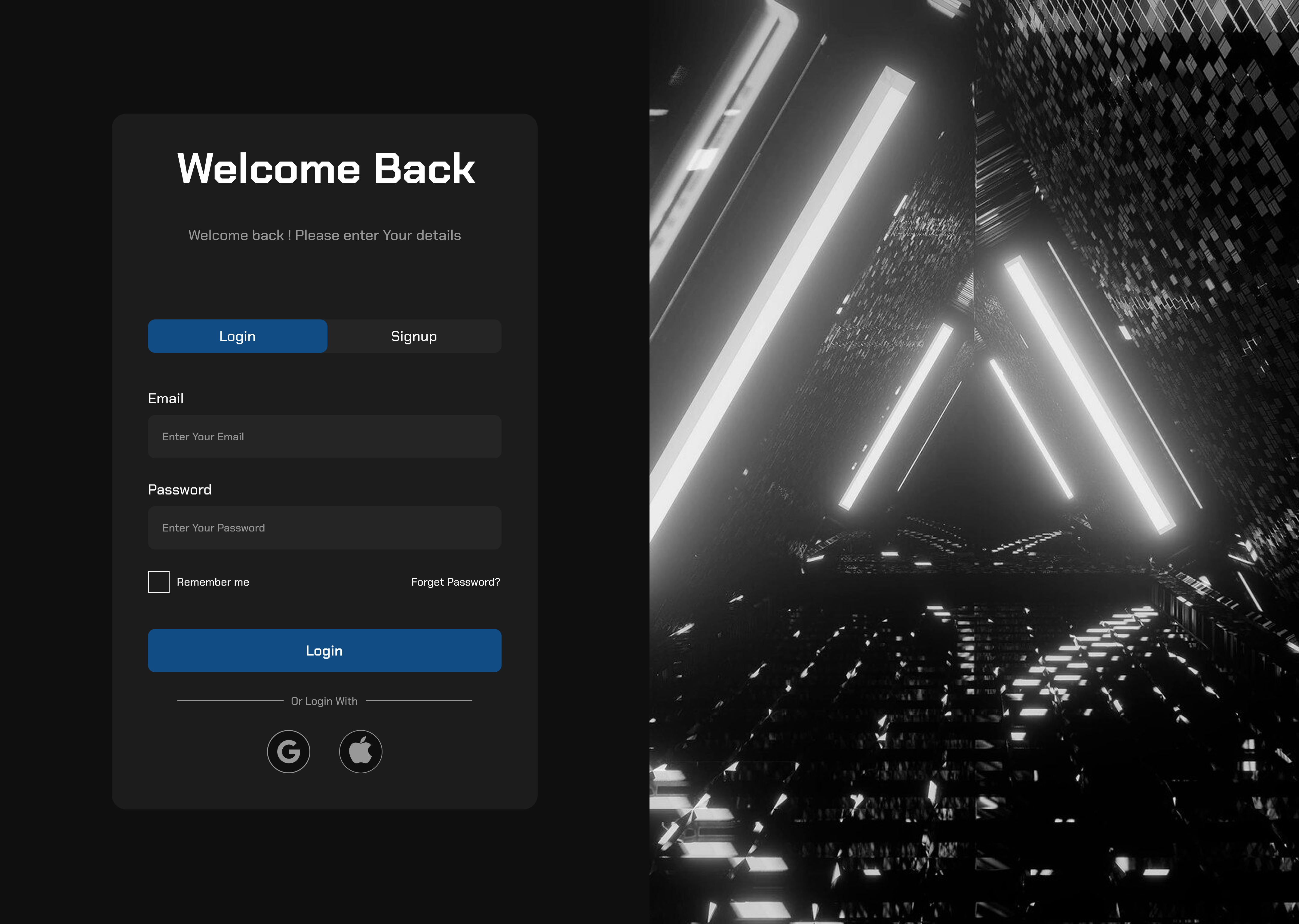 Login / Signup Page design login signup ui ux
