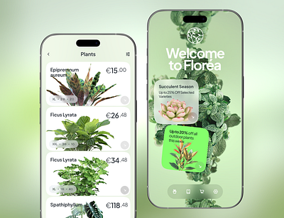 Plant store app application ecommerce figma ios mobile plant store ui ux