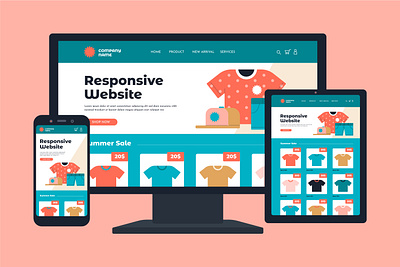 Flat design responsive website design