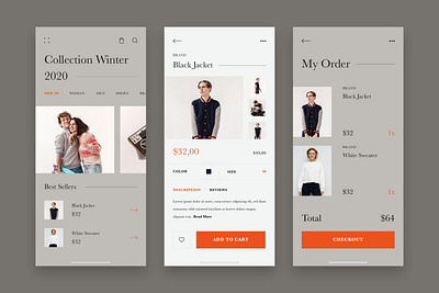 Fashion shopping app template collection