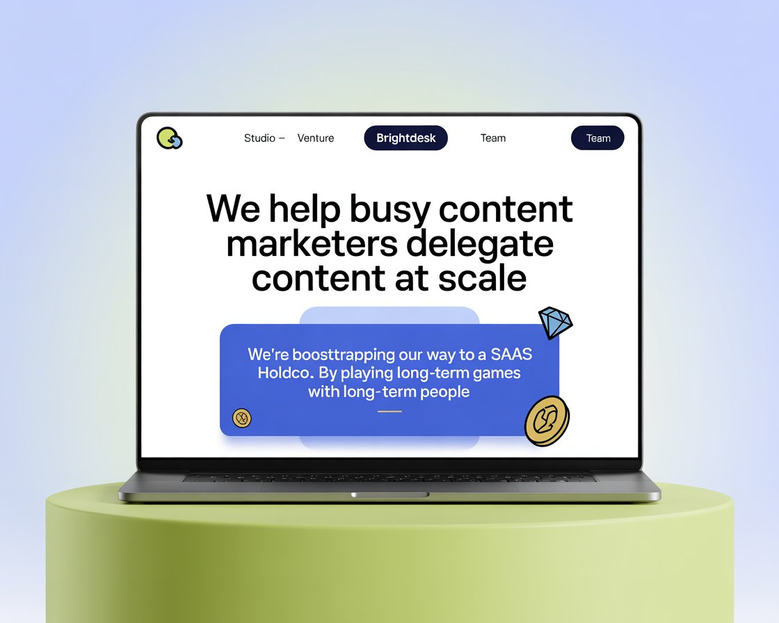 SaaS Landing Page for Brightdesk 🚀 big hero banner bold design bold webdesign branded branded webdesign graphic design hero banner ui webflow webflow designers webflow hero banner webflow website design website design website hero banner wizelt studio