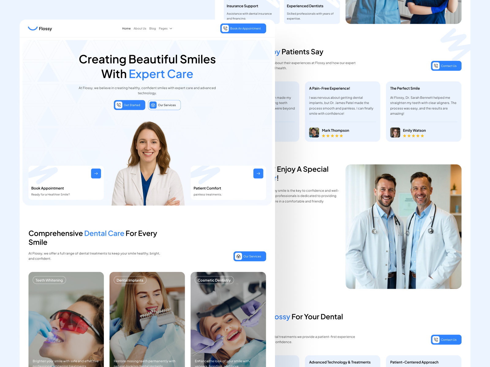 Dental Clinic Website clean design clinic dental dental care dental website dentist dentistry healthcare landing page medical medical website web design inspiration web interface design web ui design