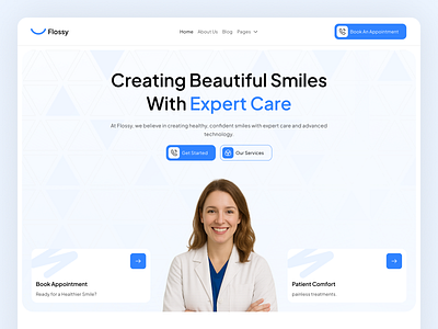 Dental Clinic Website clean design clinic dental dental care dental website dentist dentistry healthcare landing page medical medical website web design inspiration web interface design web ui design