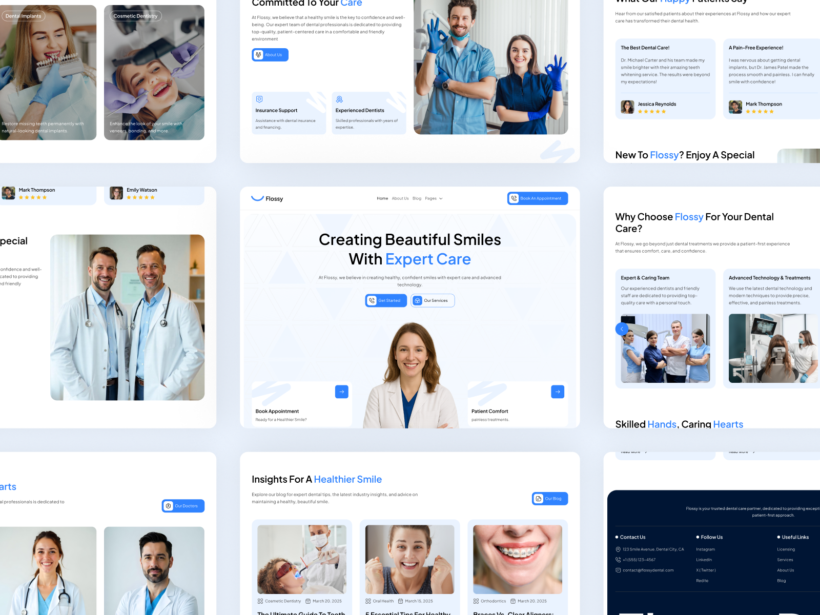 Dental Clinic Website clean design clinic dental dental care dental website dentist dentistry healthcare landing page medical medical website web design inspiration web interface design web ui design