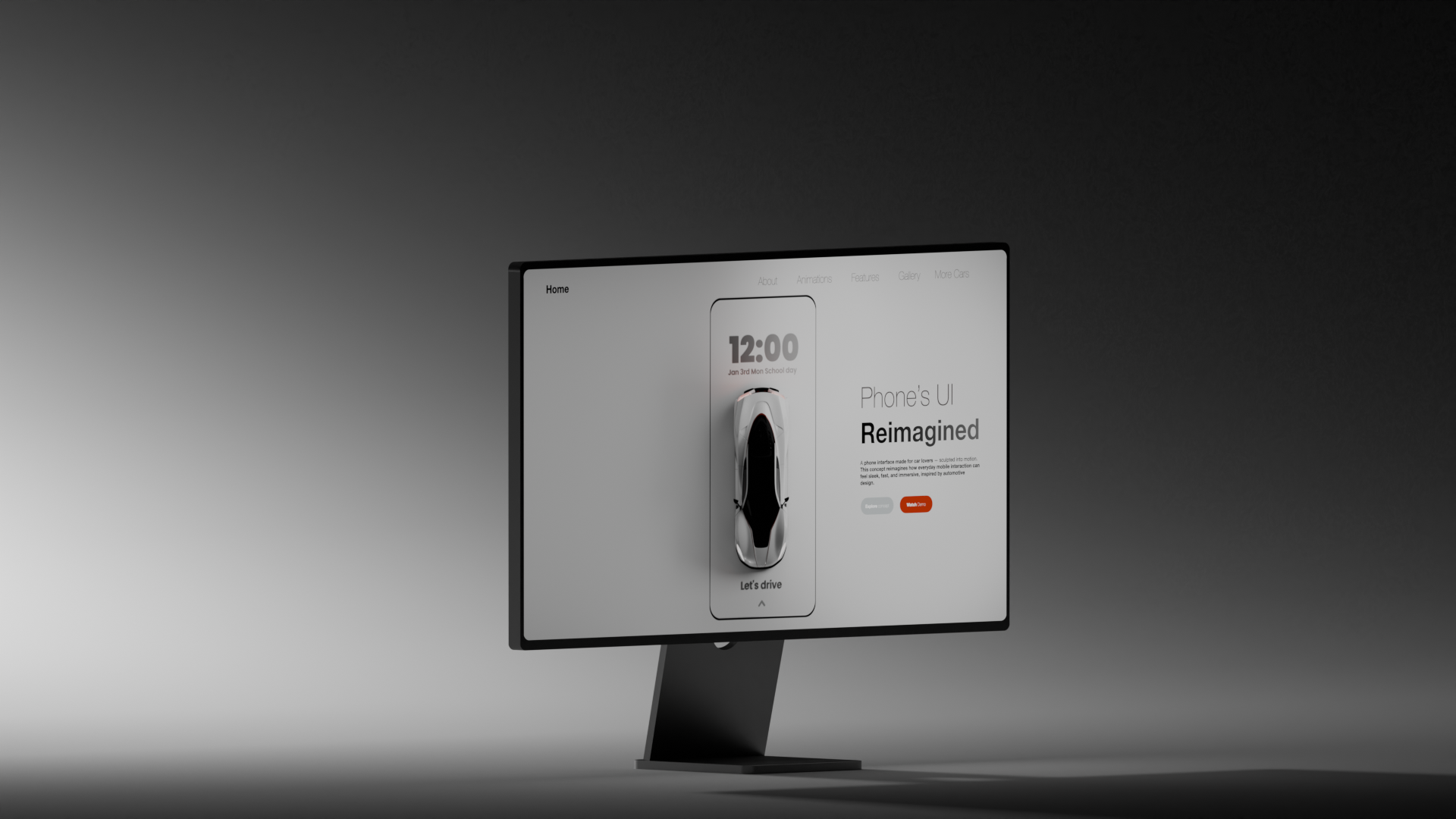 Drive UI – When Phone Meets Car 3d animation auto mobile blender car homescreen car ui cars dashboard ui design futuristic ui inspiration mobile ui ui