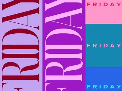 Vibrant Dual-Tone Friday Loop abstract design animated poster bold colors color dynamics color transition day highlight friday animation friday mood graphic motion kinetic text loop animation minimal design playful typography split screen text loop type movement visual rhythm weekend vibes