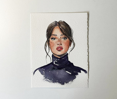 Female portrait watercolor girl illustration watercolor illustration watercolor painting