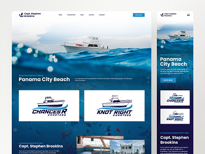 Capt. Stephen Brookins branding design fishing landingpage ui ux website