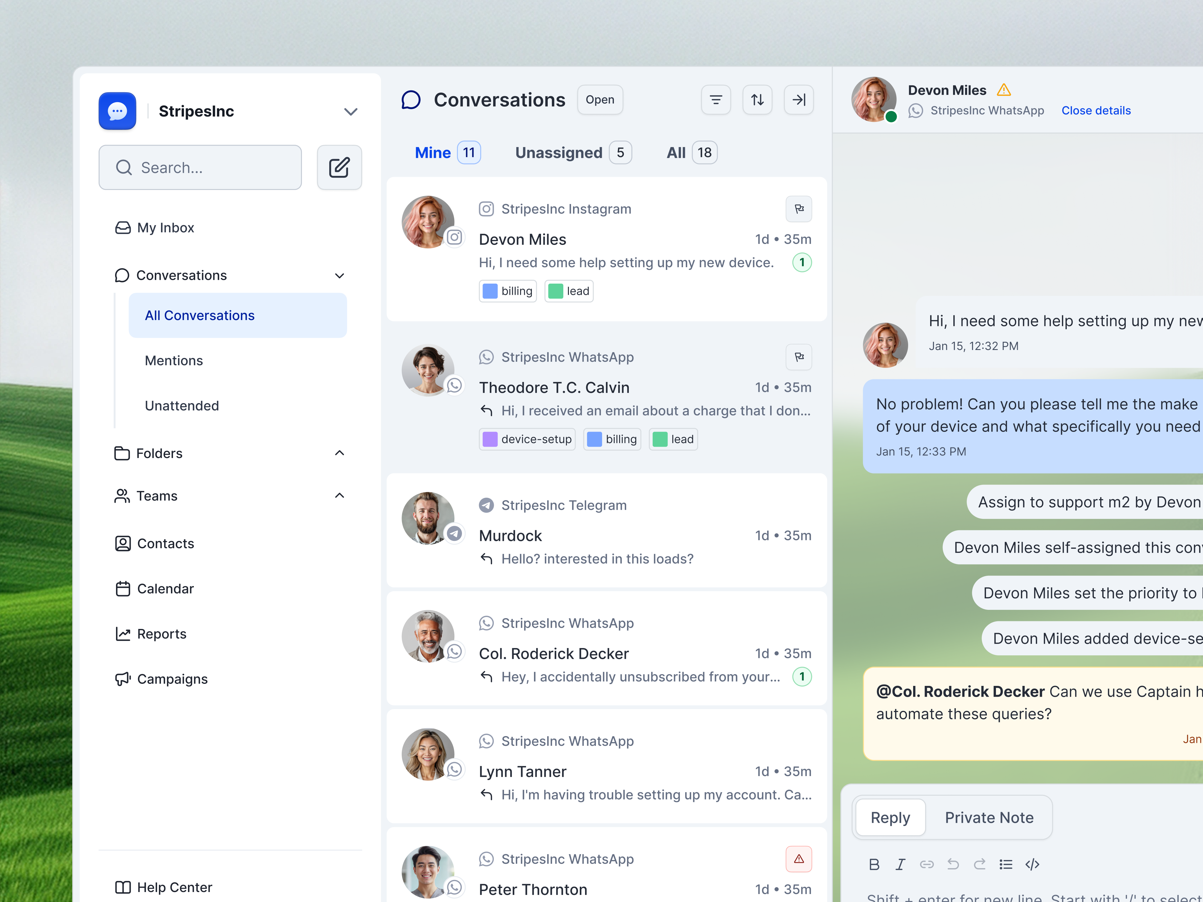 Omnichannel Interface Update chat dashboard design menu message navigation omnichannel plataform product ui ux