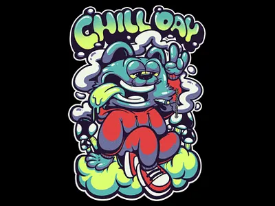 CHILL DAY - #artforsale art artwork branding cartoon clothing design illustration logo merch