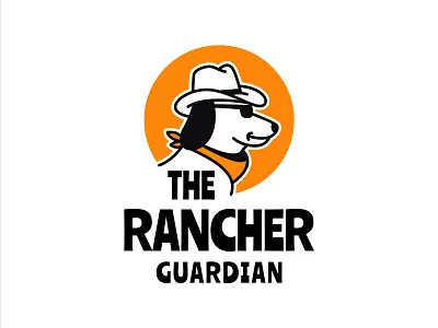 The Rancher Guardian cowboy dog hat illustration logo mascot ranch sheriff sunglasses texas western