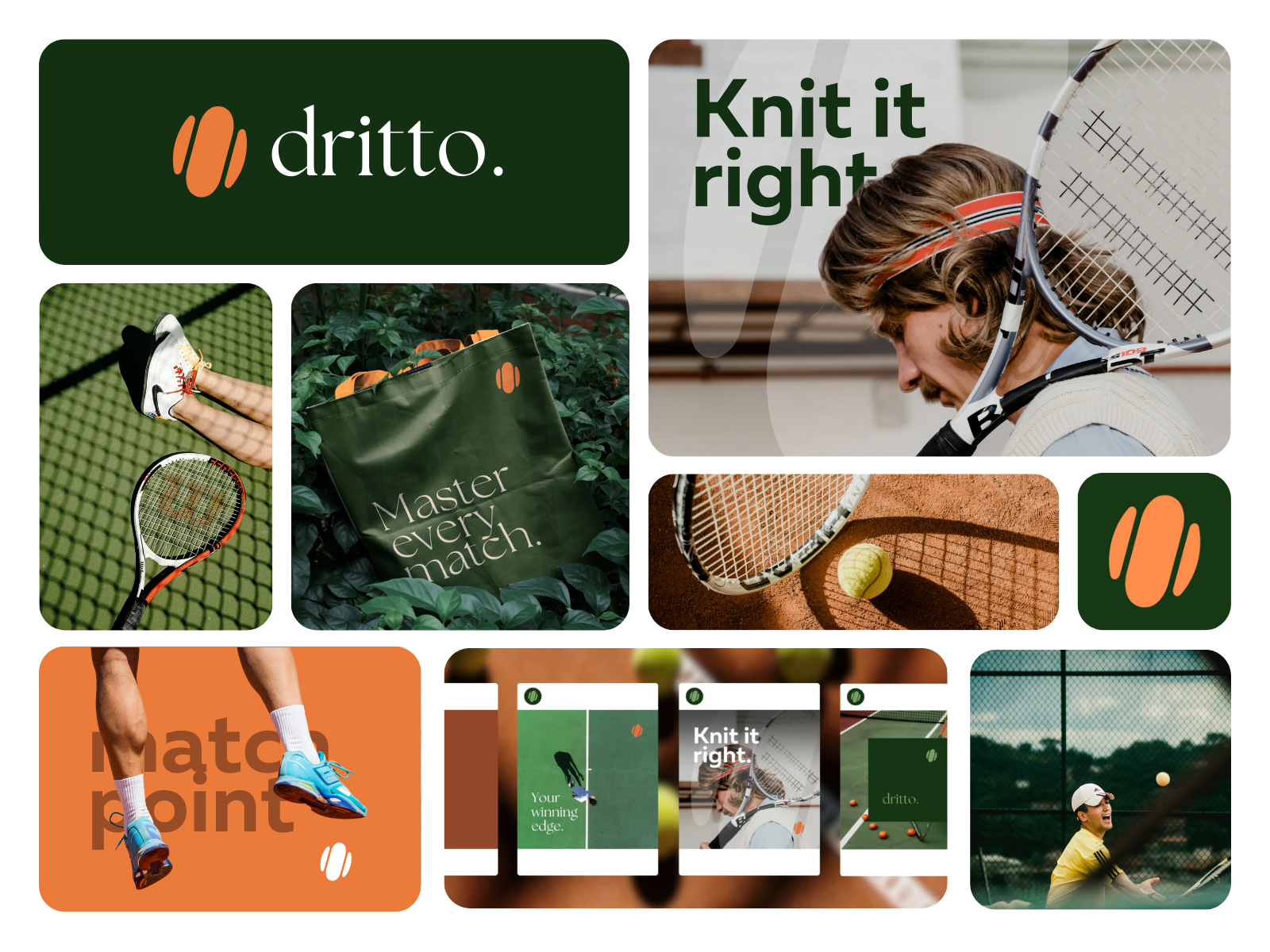 Dritto | Tennis Apparel & Athleisure brand identity brand strategy branding design graphic design logo design merchandising design social media graphics social media marketing swag tennis